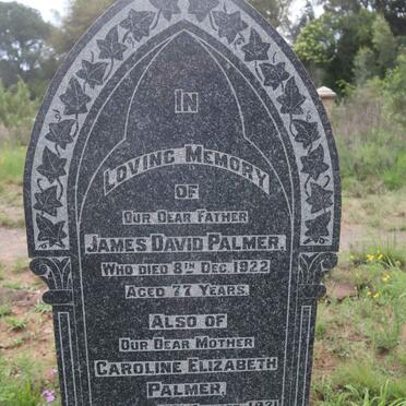 PALMER James David -1922 &amp; Caroline Elizabeth -1921