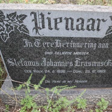 PIENAAR Stefanus Johannes Erasmus nee ROUX 1896-1969