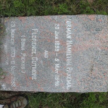 PAKEMAN Norman Hamilton 1899-1940 &amp; Florence Cutmore PICKUS 1873-1953