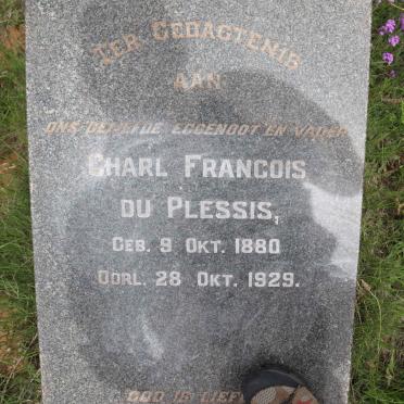 PLESSIS Charl Francois, du 1880-1929