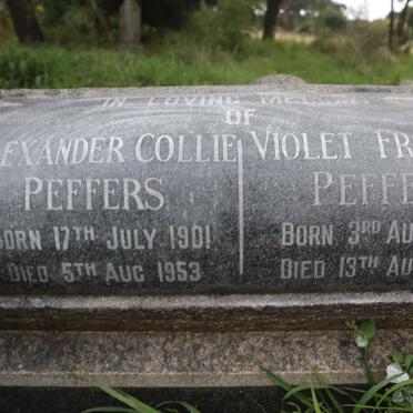 PEFFERS Alexander Collie 1901-1953 &amp; Violet Frances 1902-1993