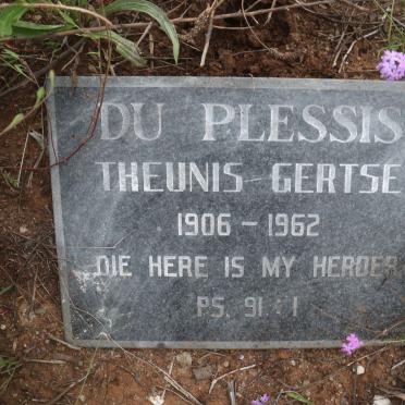 PLESSIS Theunis Gertse, du 1906-1962