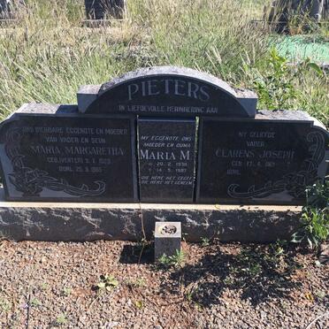 PIETERS Clarens Joseph 1921-  &amp; Maria Margaretha VENTER 1923-1965 :: PIETERS Maria M. 1930-1987