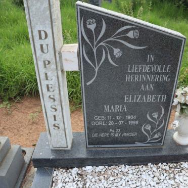 PLESSIS Elizabeth Maria, du 1904-1998