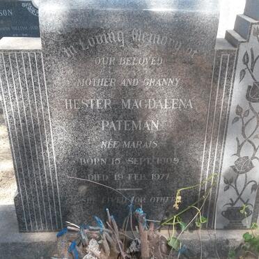 PATEMAN Hester Magdalena née MARAIS 1909-1977