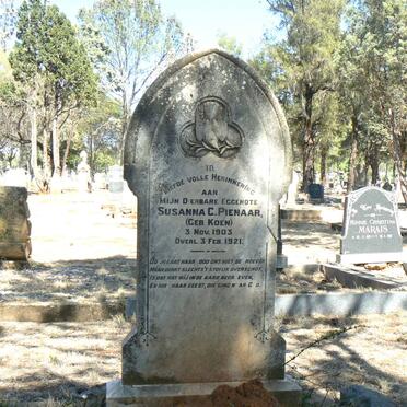 PIENAAR Susanna C. nee KOEN 1903-1921