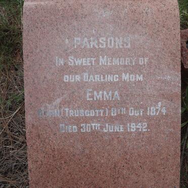 PARSONS Emma nee TRUSCOTT 1874-1942