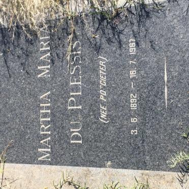 PLESSIS Martha Maria, du nee POTGIETER 1892-1967