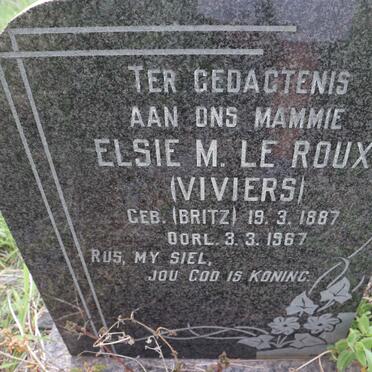 ROUX Elsie M., le voorheen VIVIERS nee BRITZ 1887-1967