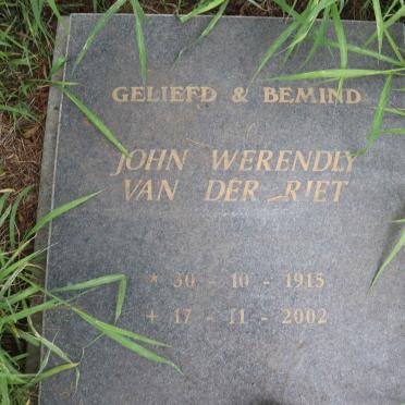 RIET John Werendly, van der 1915-2002