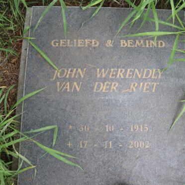 RIET John Werendly, van der 1915-2002