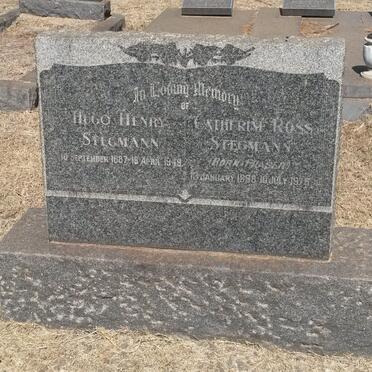 STEGMANN Hugo Henry 1887-1949 &amp; Catherine Ross FRASER 1888-1976