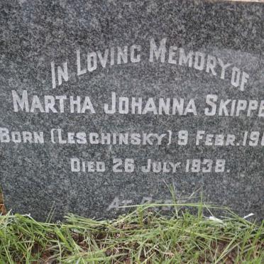 SKIPPER Martha Johanna nee LESCHINSKY 1900-1938