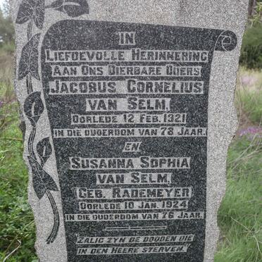 SELM Jacobus Cornelius, van -1921 &amp; Susanna Sophia RADEMEYER -1924