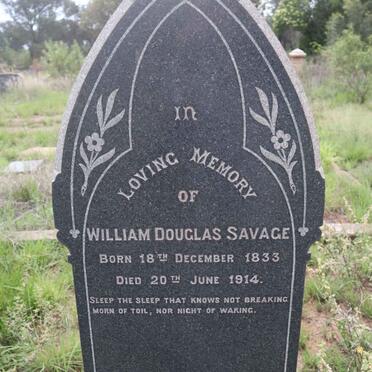 SAVAGE William Douglas 1833-1914