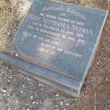 SNYMAN Gert Stephanus 1899-1945