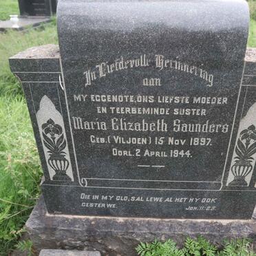 SAUNDERS Maria Elizabeth nee VILJOEN 1897-1944
