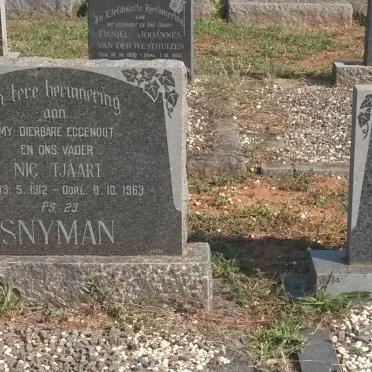 SNYMAN Nic Tjaart 1912-1963 &amp; Marie GREYLING 1912-1994