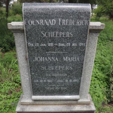 SCHEEPERS Coenraad Frederick 1881-1944 &amp; Johanna Maria ANDERSON 1881-1959
