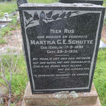 SCHUTTE Martha C.E. nee ENSLIN 1894-1935