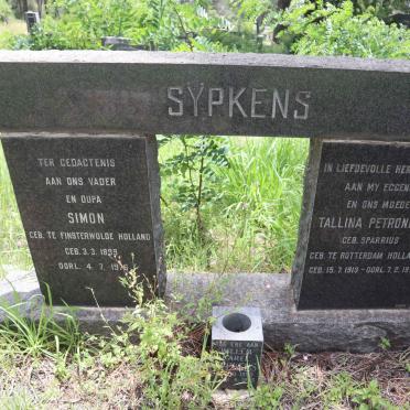 SYPKENS Simon 1899-1976 &amp; Tallina Petronella SPARRIUS 1913-1973