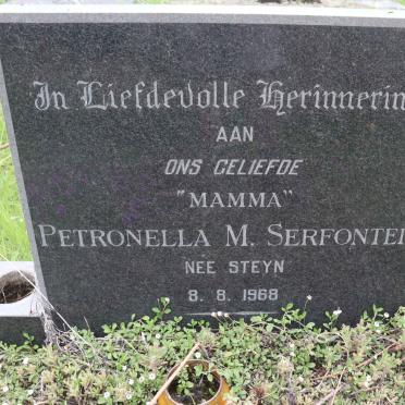 SERFONTEIN Petronella M. nee STEYN  -1968