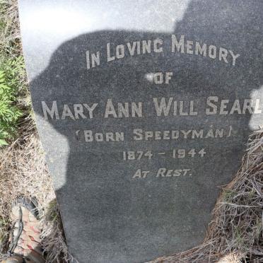 SEARLE Mary Ann Will nee SPEEDYMAN 1874-1944