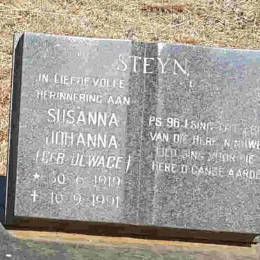 STEYN Susanna Johanna nee OLWAGE 19??-1991