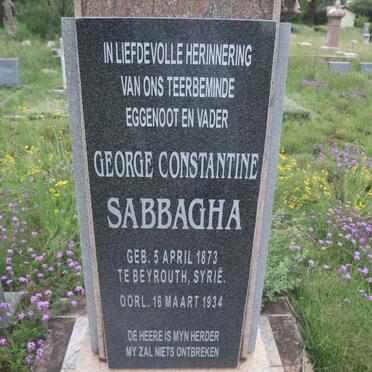 SABBAGHA George Constantine 1873-1934