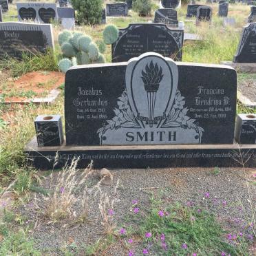 SMITH Jacobus Gerhardus 1910-1965 &amp; Francina Hendrina B. GREYLING 1914-1998