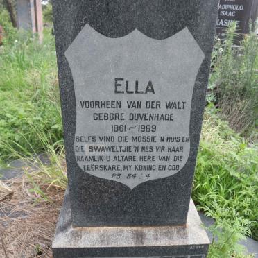 SCHOOMBEE Ella voorheen VAN DER WALT nee DUVENHAGE 1861-1969