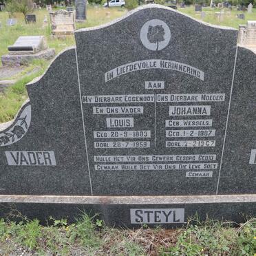 STEYL Louis 1883-1959 &amp; Johanna WESSELS 1887-1967