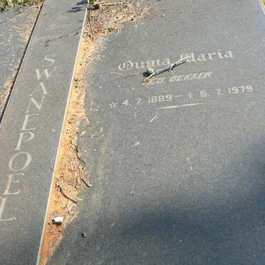 SWANEPOEL Daan 1886-1980 &amp; Maria BEKKER 1889-1979