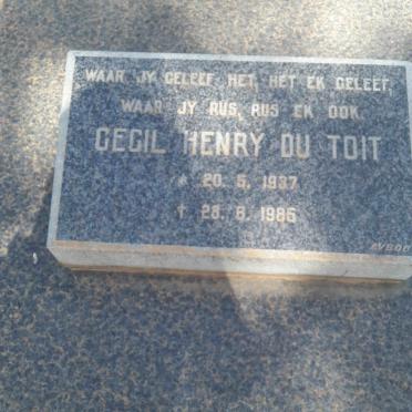 TOIT Cecil Henry, du 1937-1985