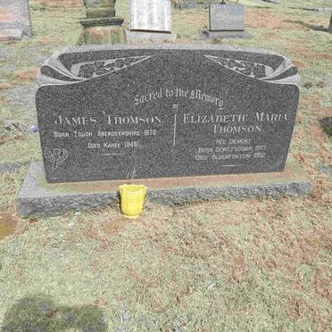 THOMSON James 1870-1946 &amp; Elizabeth Maria DIEMONT 1877-1962