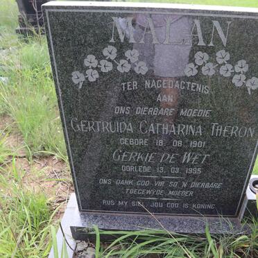 THERON Gertruida Catharina nee DE WET 1901-1995