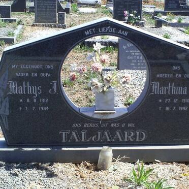 TALJAARD Mathys J. 1912-1984 &amp; Marthina J. 1910-1992