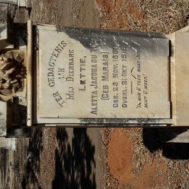 TOIT Aletta Jacoba, du nee MARAIS 1883-1918