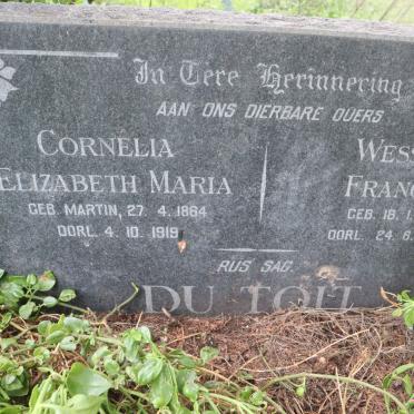 TOIT Wessels Francois, du 1860-1952 &amp; Cornelia Elizabeth Maria MARTIN 1864-1919