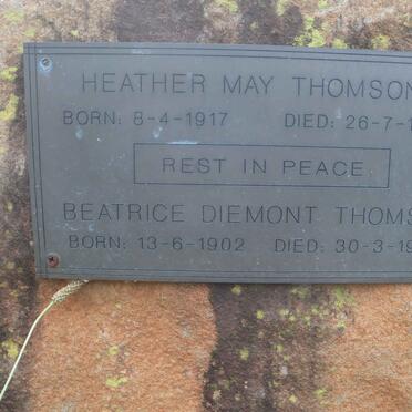 THOMSON Beatrice Diemont 1902-1997 :: THOMSON Heather May 1917-1997