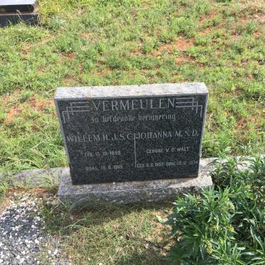 VERMEULEN Willem H.J.S.C. 1898-1965 &amp; Johanna M.S.D. V.D. WALT 1893-1974