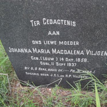 VILJOEN Johanna Maria Magdalena nee LOUW 1858-1937