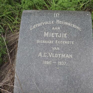 VLOTMAN Mietjie 1890-1937