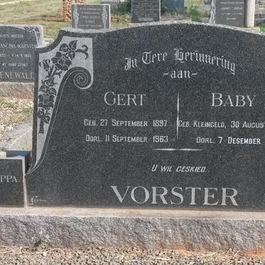 VORSTER Gert 1897-1963 &amp; Baby KLEINGELD 1904-1991