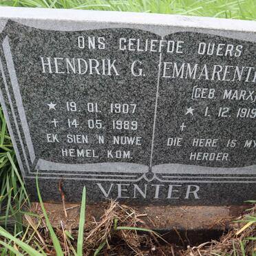 VENTER Hendrik G. 1907-1989 &amp; Emmarentia P. MARX 1919-