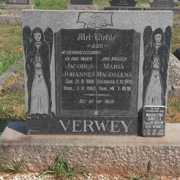 VERWEY Jacobus Johannes 1906-1963 &amp; Maria Magdalena VENTER 1906-1978