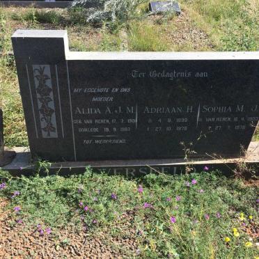 VERSFELD Adriaan H. 1898-1976 &amp; Alida A.J.M. VAN RENEN 1901-1967