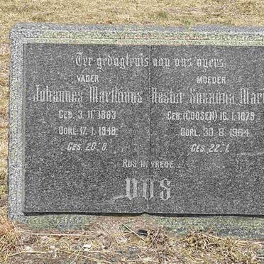 VOS Johannes Marthinus 1863-1948 &amp; Hester Susanna Maria GOOSEN 1879-1964