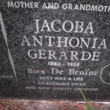 VETTEN Jacoba Antonia Gerarde nee DE BRUINE 1880-1958