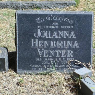 VENTER Johanna Hendrina nee ERASMUS 1893-1964